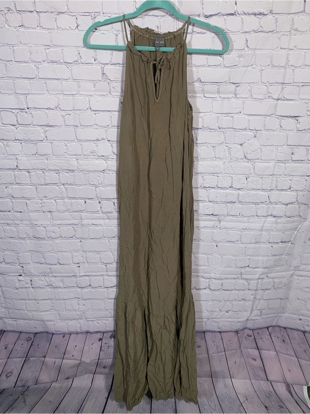Michael Stars Womens Halter Maxi Dress Green Size M Minimalist Casual Beach